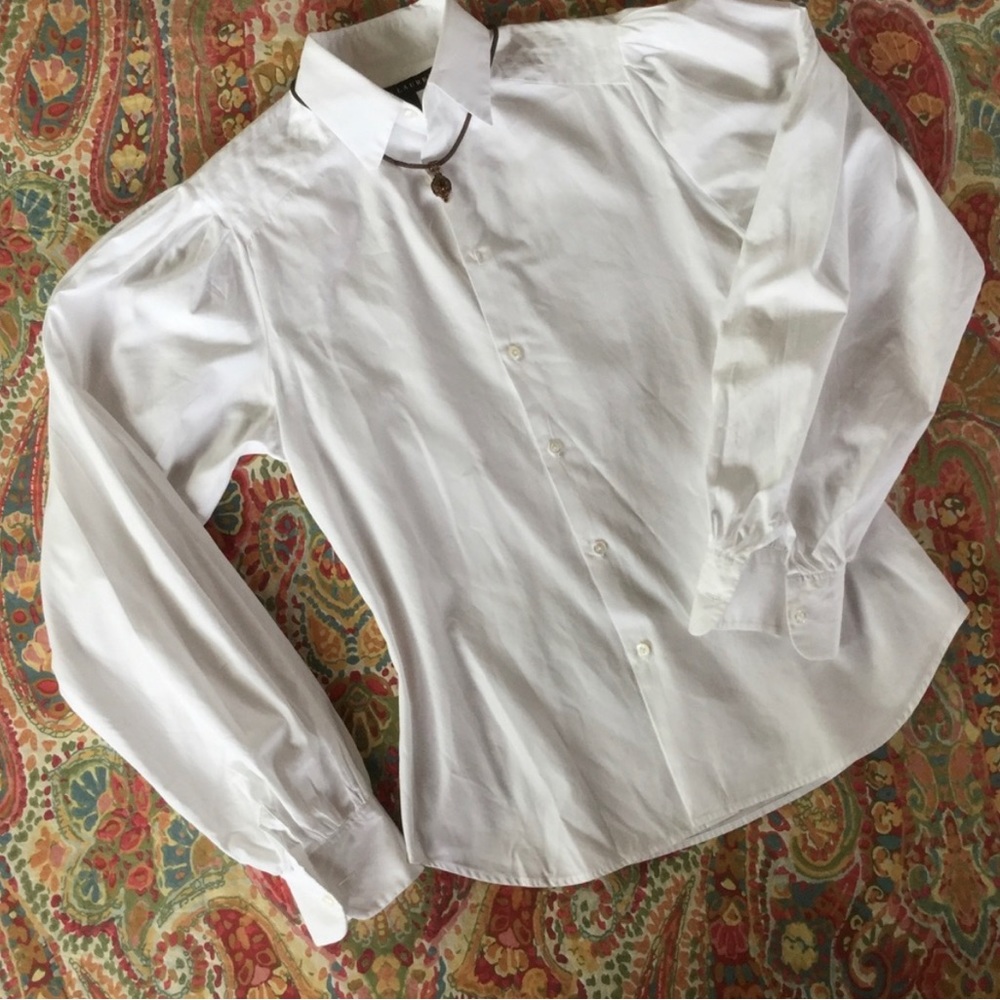 Ralph Lauren Black Label Fitted White Blouse
